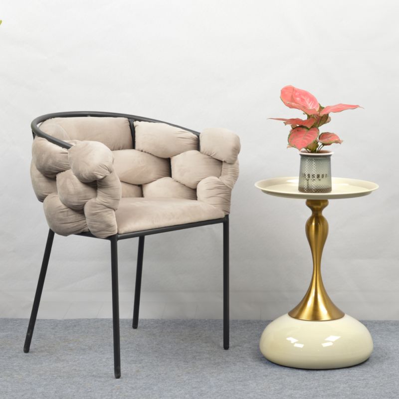 Jedálenské kreslo, sivohnedá Taupe Velvet látka, nohy kov čierny, DOROTA