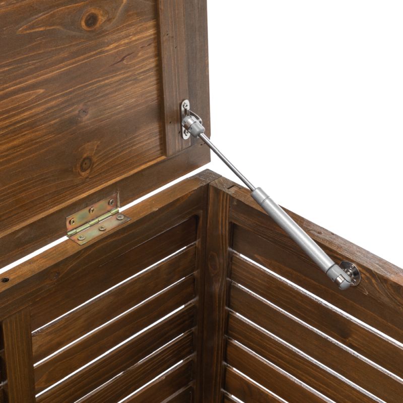 Záhradný úložný box, 121cm, hnedý, drevo, LADAM