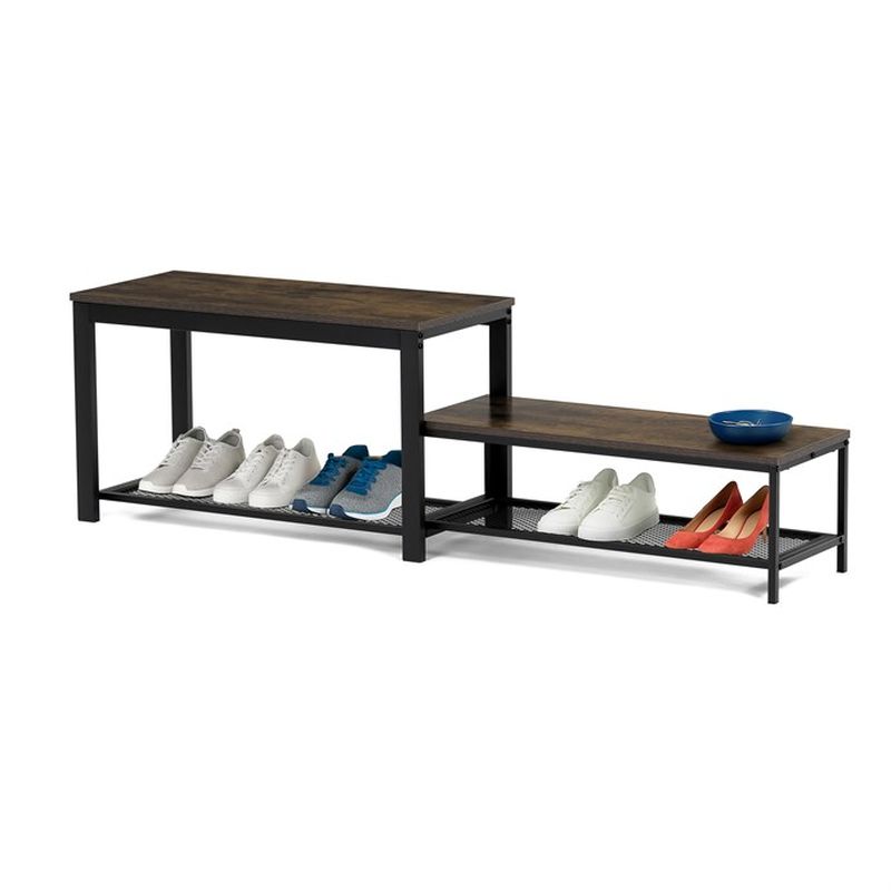 Botník, 81cm, kov, MDF, staré drevo, ABO-W2124 OLW