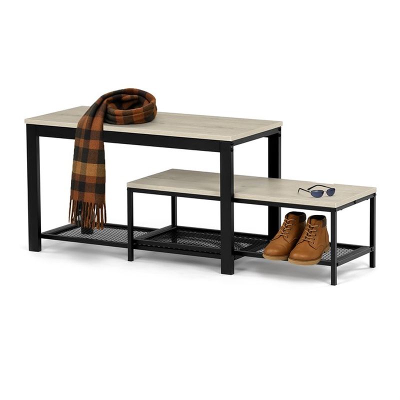 Botník, 81cm, kov, MDF, dub sonoma, ABO-W2124 SON