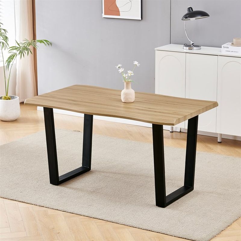 Jedálenský stôl 140x80cm, MDF, kov, divoký dub, HT-F4214 OAK