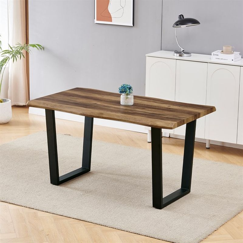 Jedálenský stôl 140x80cm, MDF, kov, staré drevo, HT-F4214 OLW