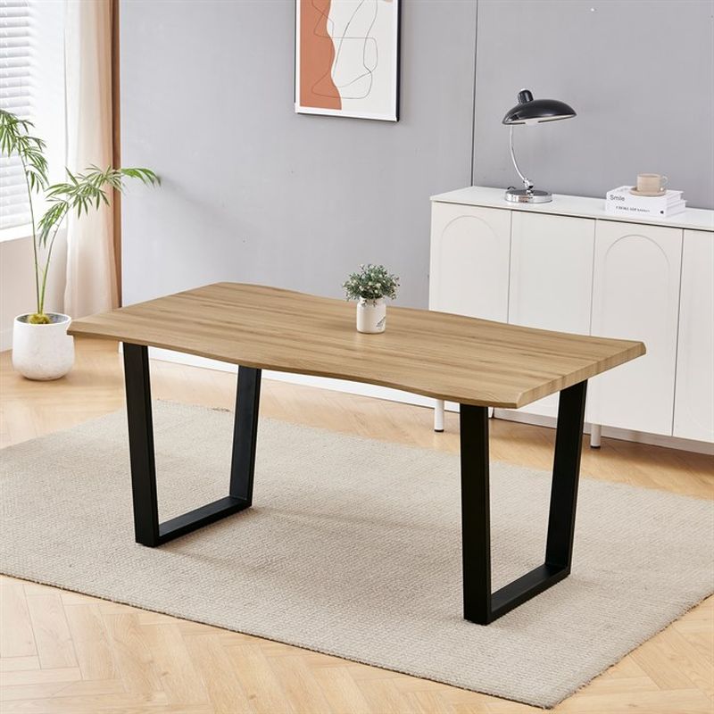 Jedálenský stôl 160x90cm, MDF, kov, divoký dub, HT-F4216 OAK