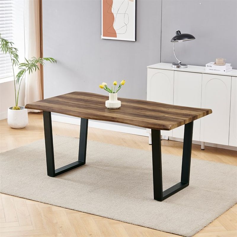 Jedálenský stôl 160x90cm, MDF, kov, staré drevo, HT-F4216 OLW