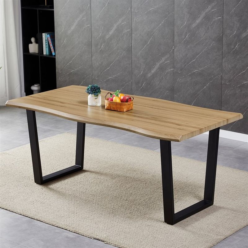 Jedálenský stôl 180x90cm, MDF, kov, divoký dub, HT-F4218 OAK