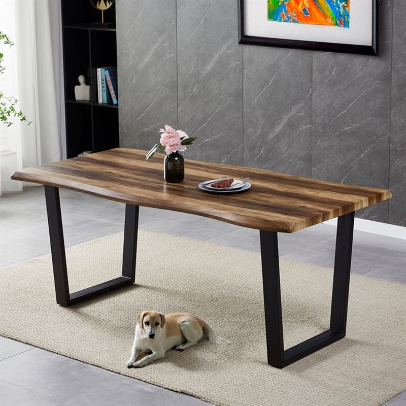 Jedálenský stôl 180x90cm, MDF, kov, staré drevo, HT-F4218 OLW