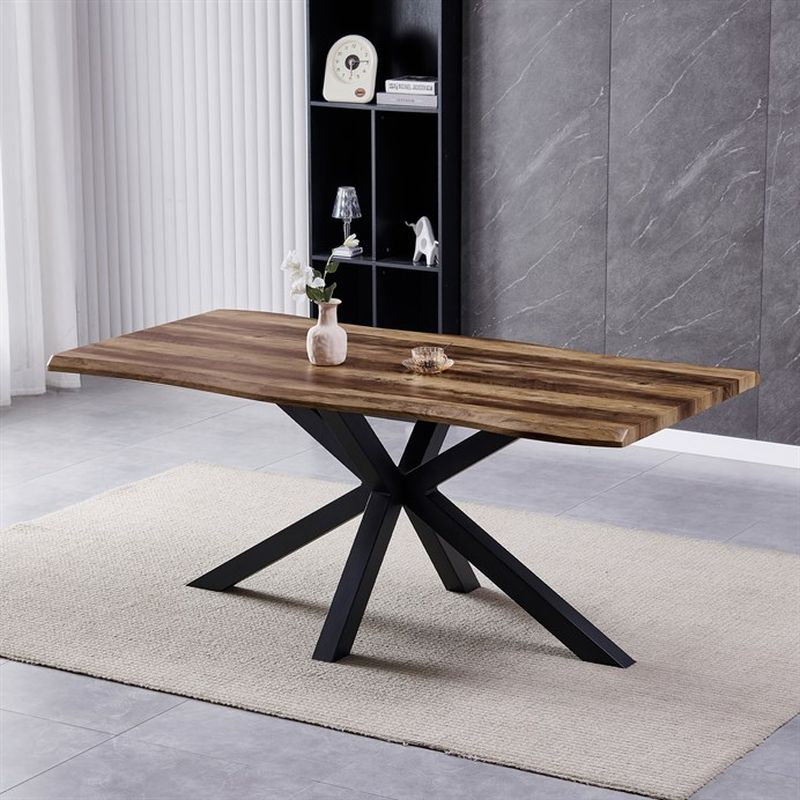 Jedálenský stôl 180x90cm, MDF, kov, staré drevo, HT-F4618 OLW