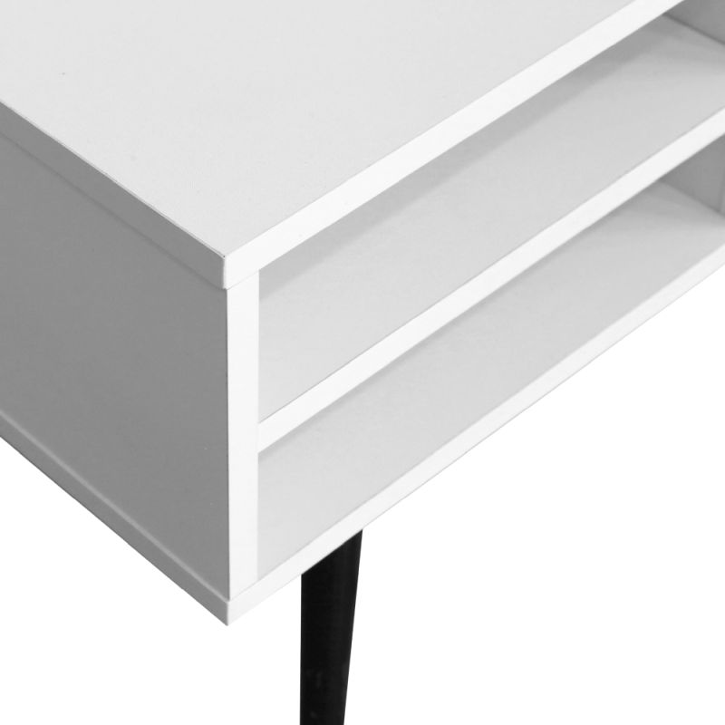 Konferenčný stolík, 110x50cm, biely, ARALYN