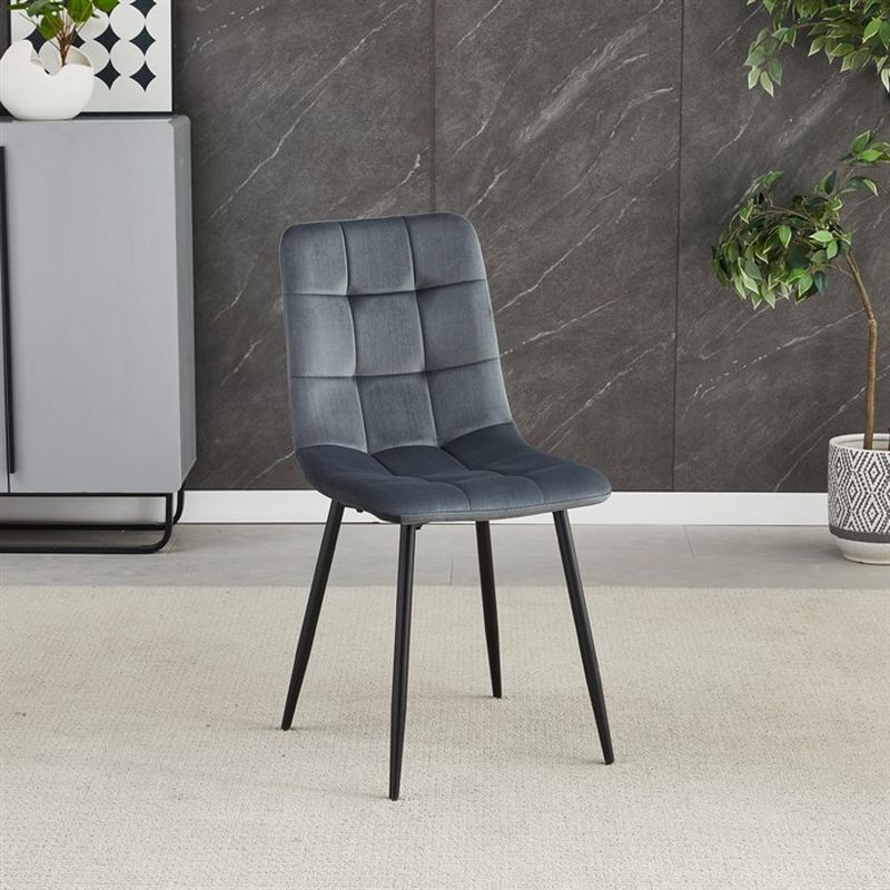 Jedálenská stolička, sivá, zamatová, látka, CT-281 GREY4