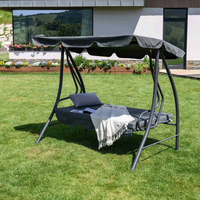 Záhradná hojdačka, sivá, KEMI