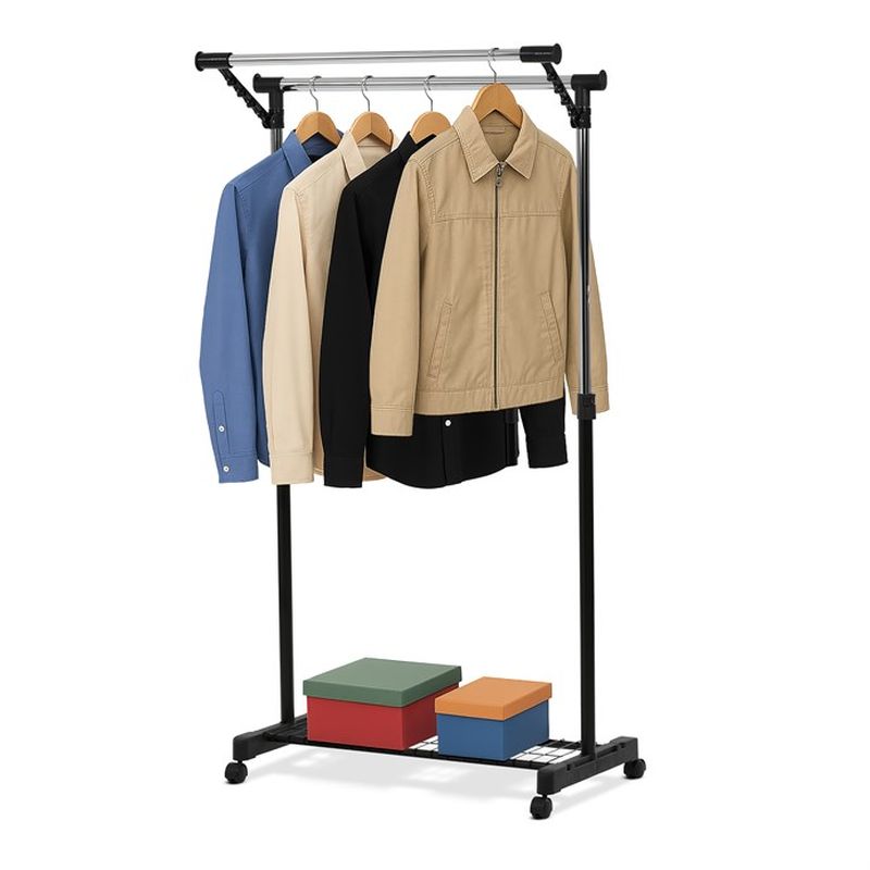 Stojan na šaty, čierny, kov, 84511 BK