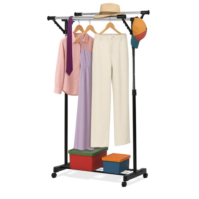 Stojan na šaty, čierny, kov, 84521 BK