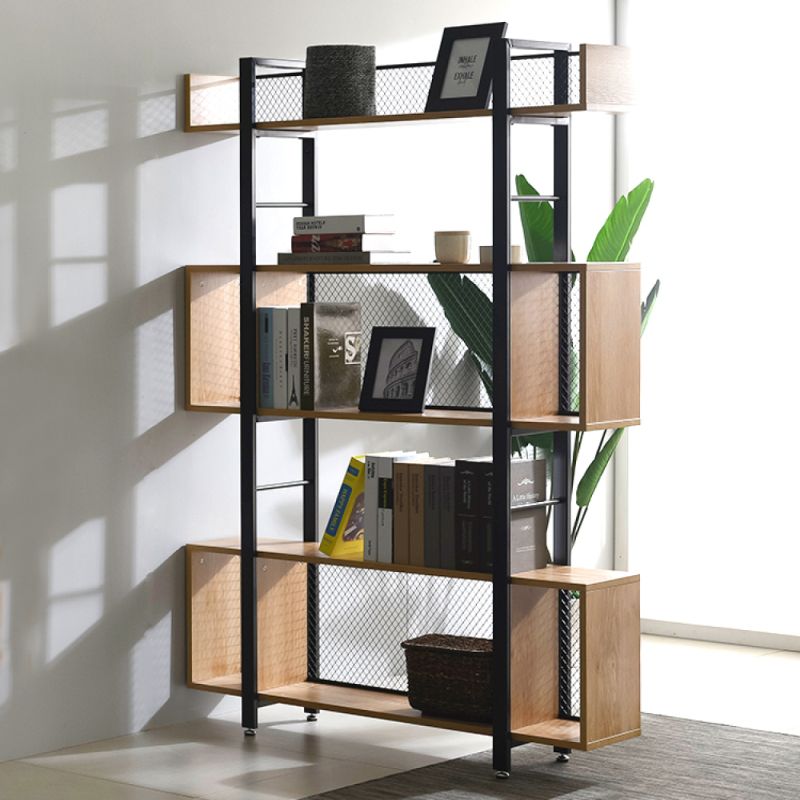 Regál, 120cm, 3-policový, dub, čierny, KILIS NEW TYP 3