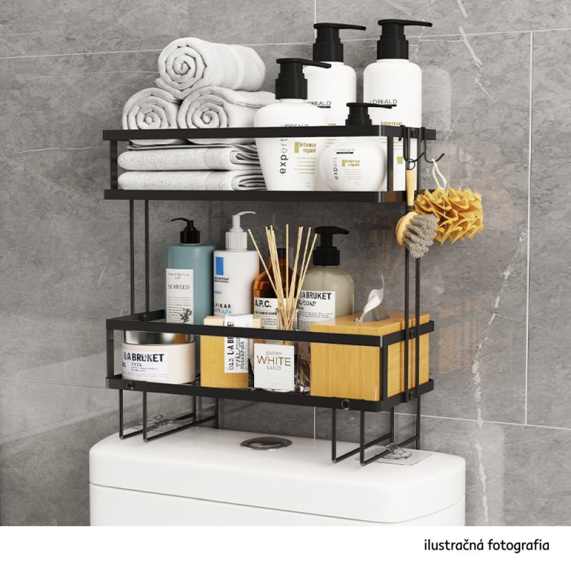 Organizér do kúpelne, 34cm, čierny, SABRINA