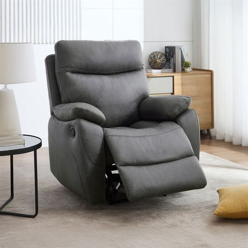 Polohovacie kreslo, vintage, látka, sivá, 150 kg, TV-4092 GREY3