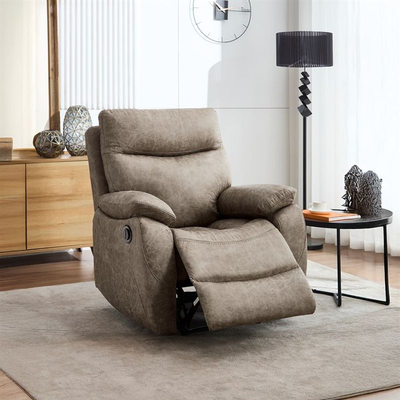 Elektrické relaxačné kreslo béžové vintage, TV-4094 LAN3, polohovateľné