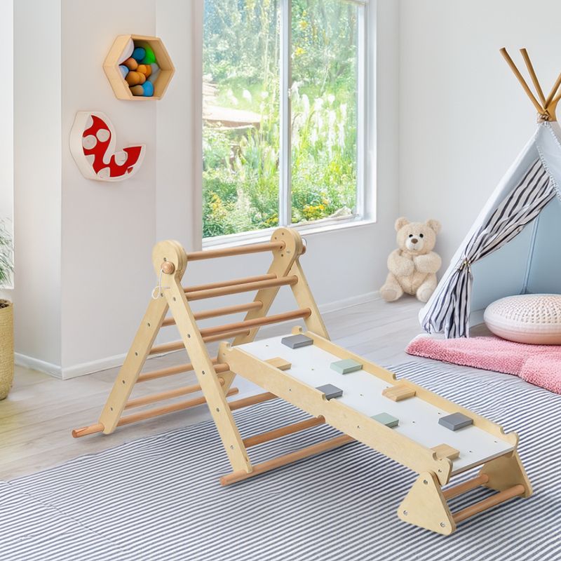 Montessori Piklerovej trojuholník 3v1, prírodný, mix farieb, OPRIN