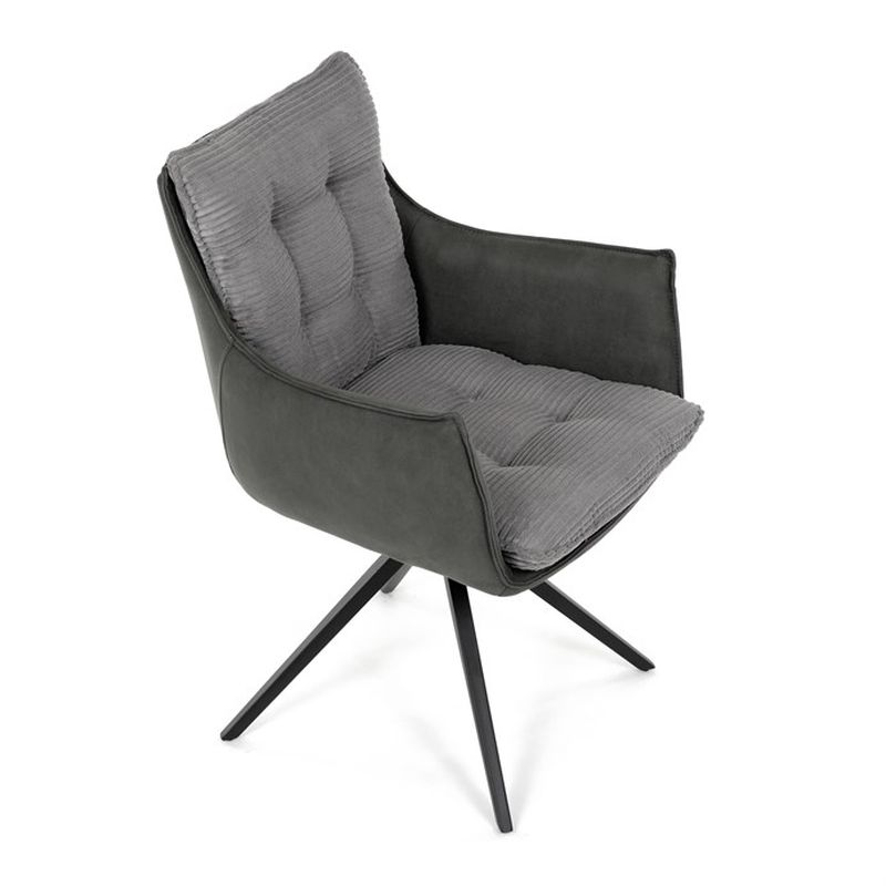 Jedálenská stolička, sivá, manšestrová, látka, DCH-D1345 GREY2