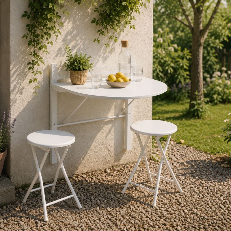 Jedálenský set 1+2, 60x80cm, MDF, biely, AMADEO NEW