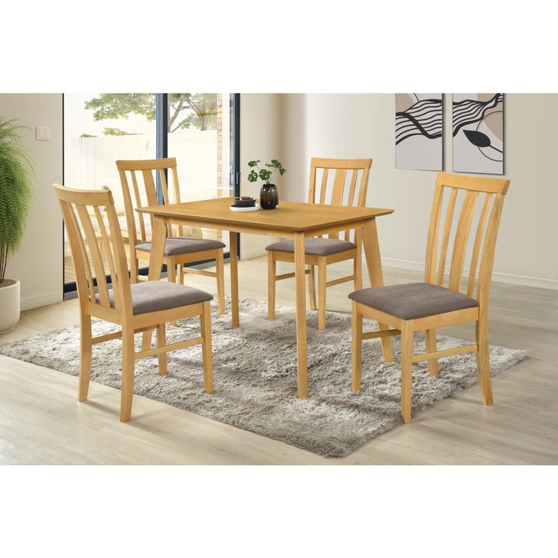 Jedálenský set 1+4, 110x70cm, MDF, dub sonoma, tmavohnedá, ROIS SET