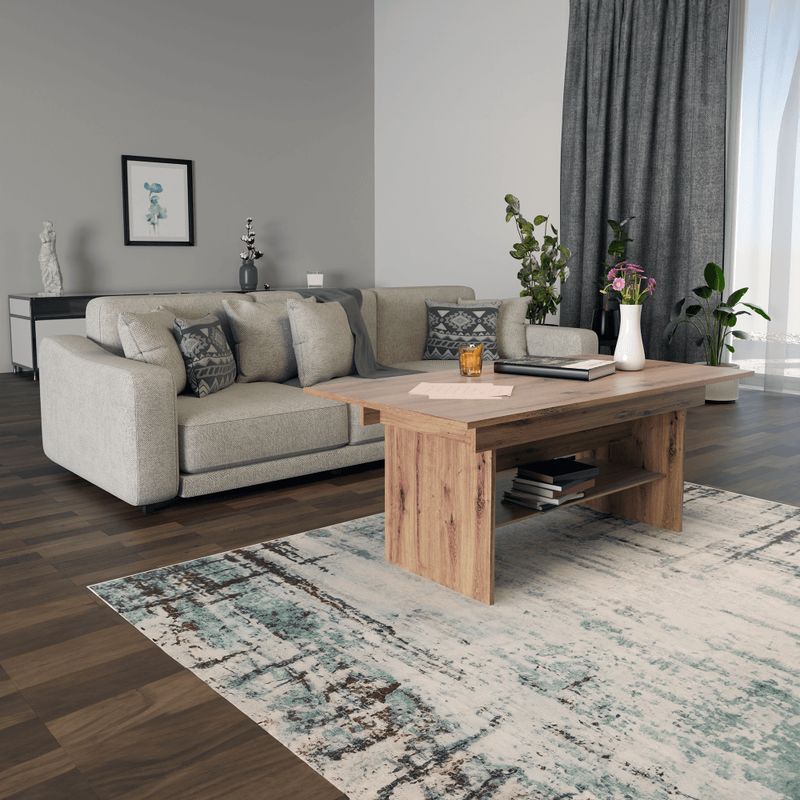 Jedálenský a konferenčný stôl, 120x70cm, rozkladací, DTD, dub artisan, LAVKO NEW