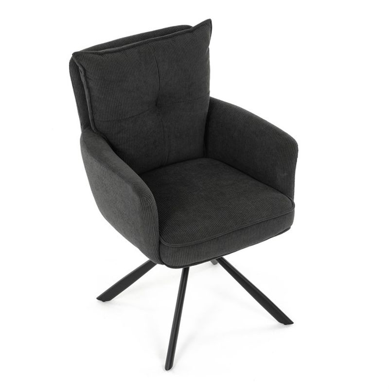 Jedálenská stolička, sivá, manšestrová, látka, HC-X1128 GREY2