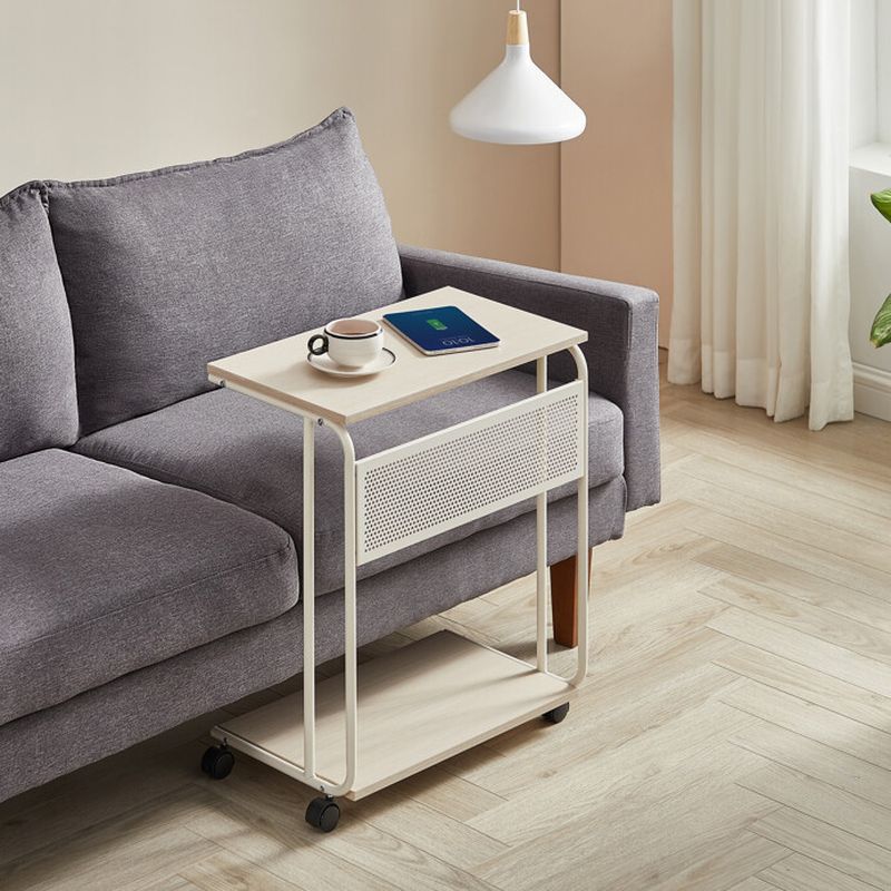 Odkladací stolík, 55x32cm, bielený dub, AKF-E1012 CRM