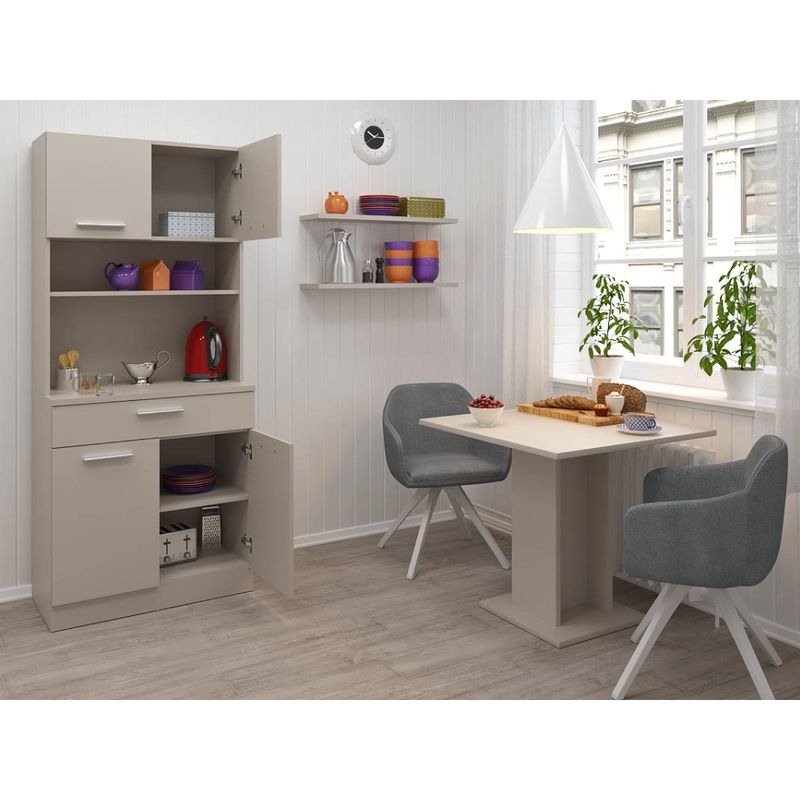 Štvordverový kredenc, 80cm, kašmír, DOMIS NEW