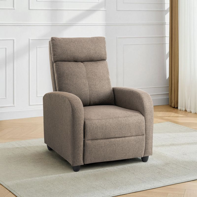 Relaxačné kreslo, hnedá látka, KRESO NEW - posledný kus