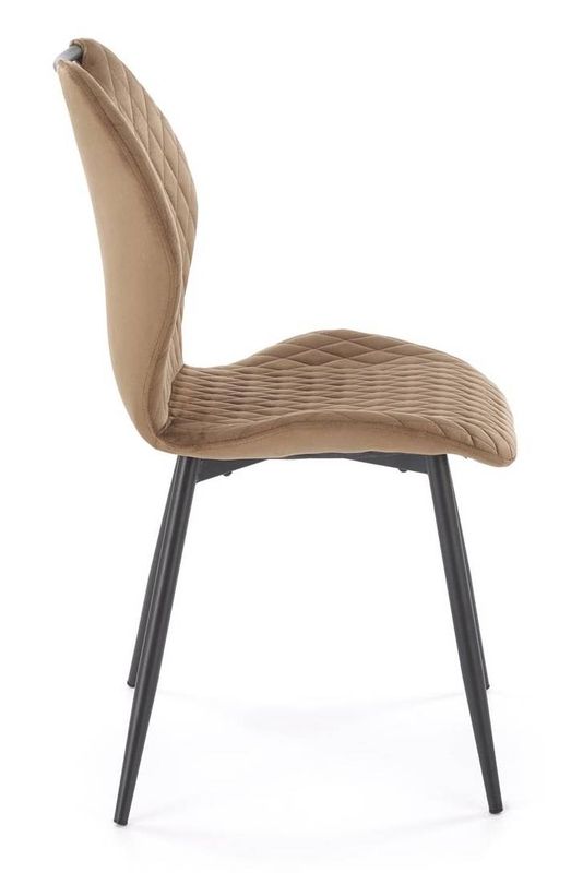 Jedálenská stolička, béžová látka, nohy kov čierny, K-569