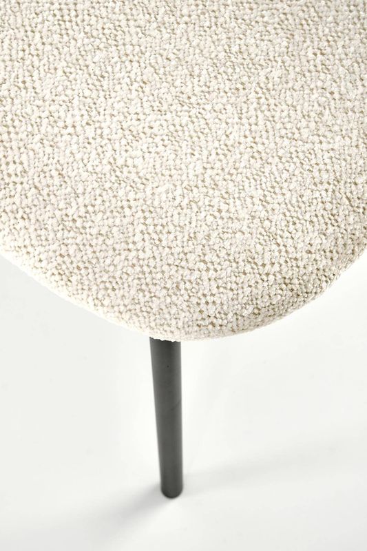 Jedálenská stolička, krémová látka, nohy kov čierny, K-497