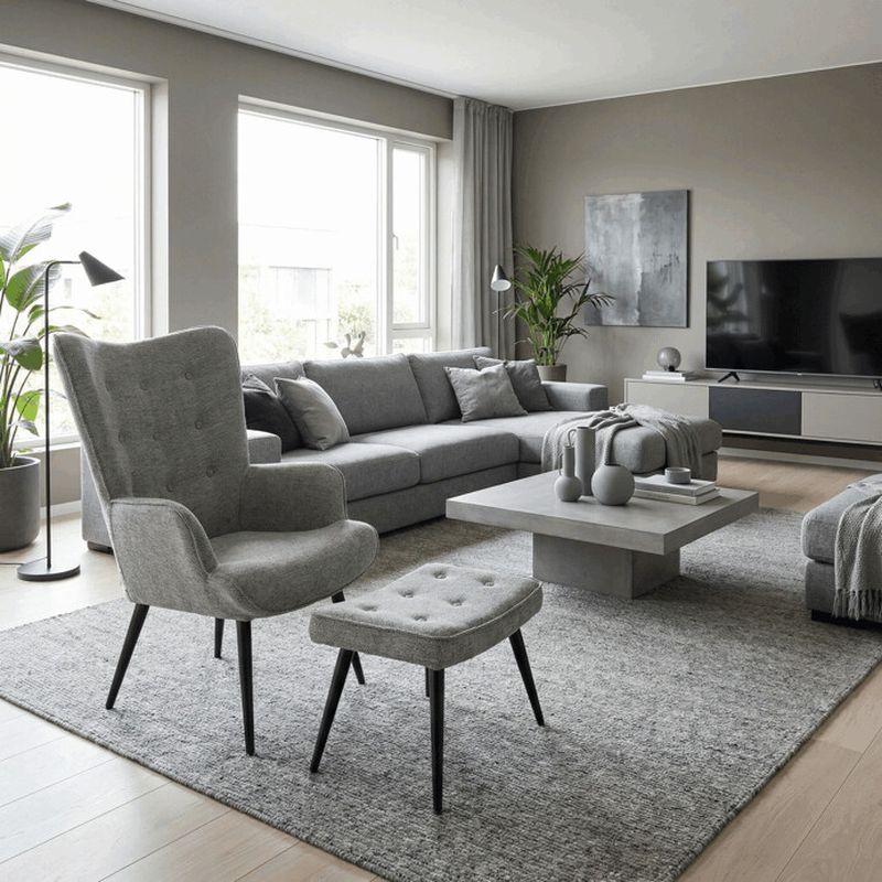 Relaxačné kreslo, sivá zamatová látka, AK-303 GREY2