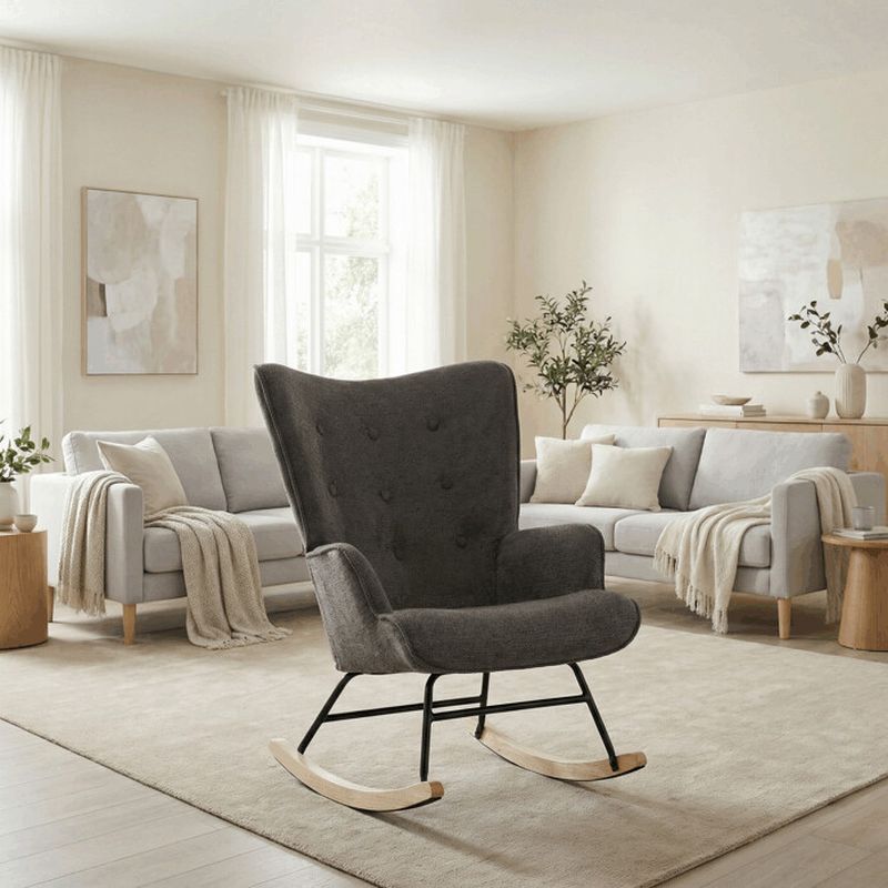 Hojdacie kreslo, sivá látka, AK-373 GREY2