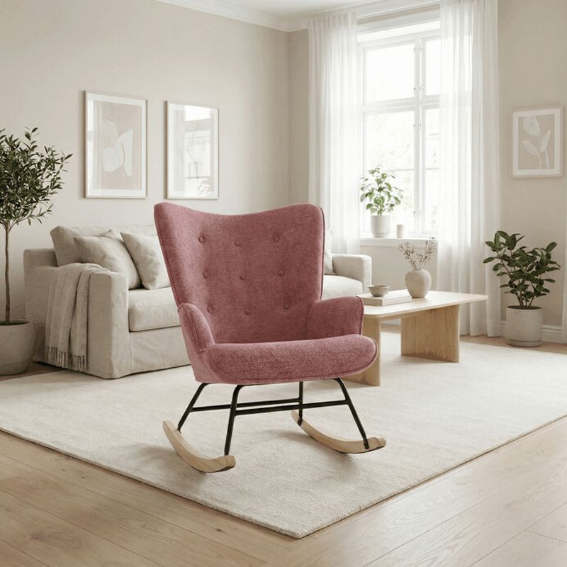Hojdacie kreslo, ružová látka, AK-373 PINK2