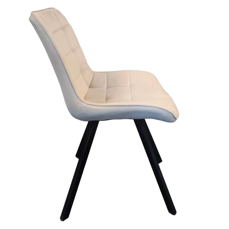 Jedálenská stolička, béžová Velvet látka, nohy kov čierny, SAMIRA