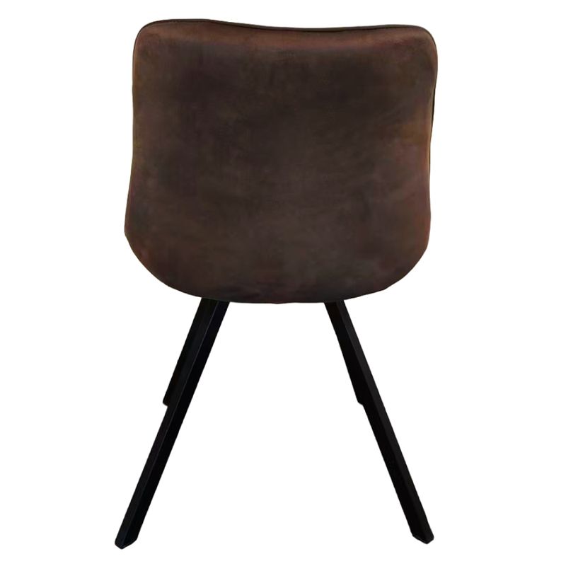 Jedálenská stolička, tmavohnedá Velvet látka, nohy kov čierny, SAMIRA