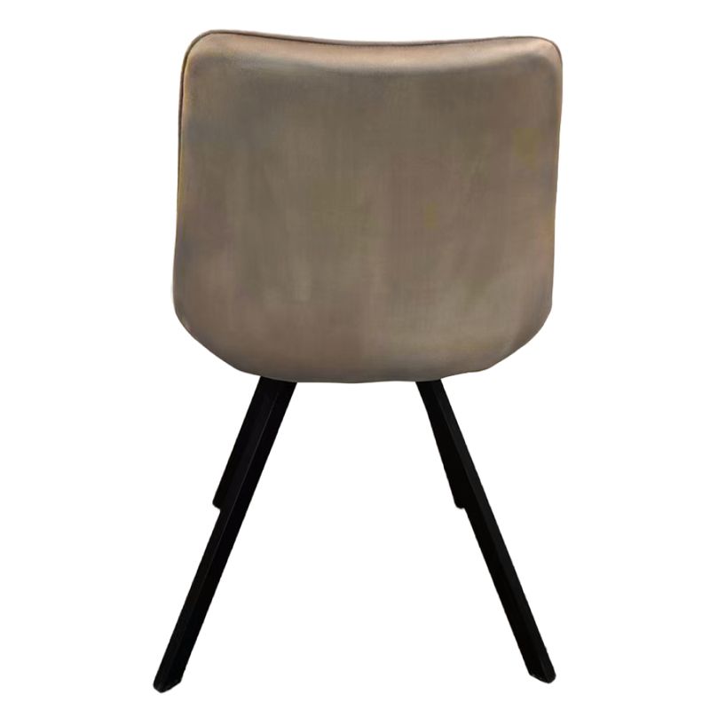 Jedálenská stolička, sivohnedá Taupe Velvet látka, nohy kov čierny, SAMIRA
