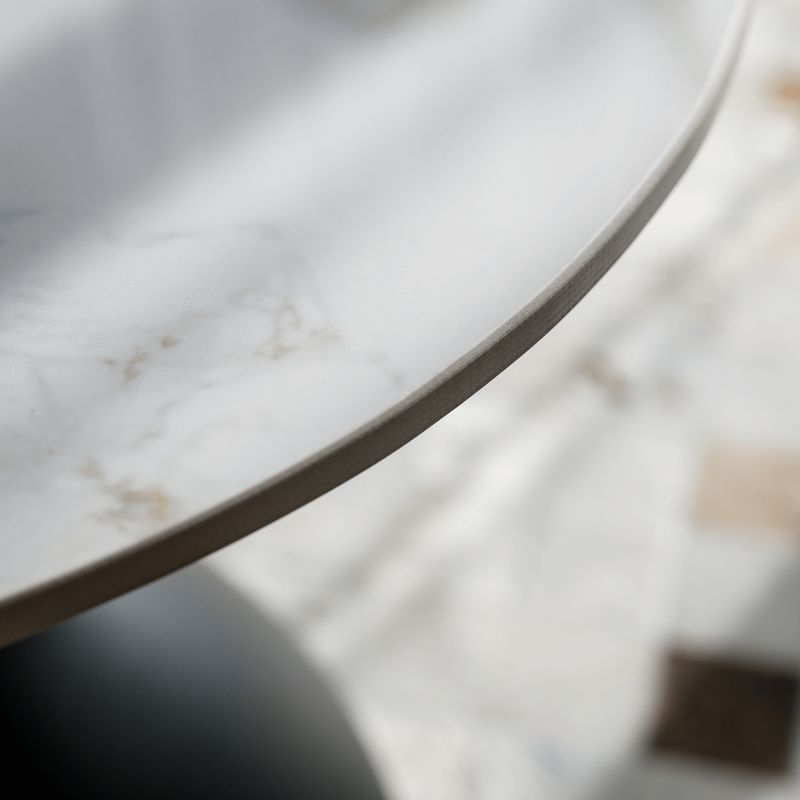 Konferenčný stolík, 50x50cm, biely mramor, čierny, zlatý, ODIS NEW