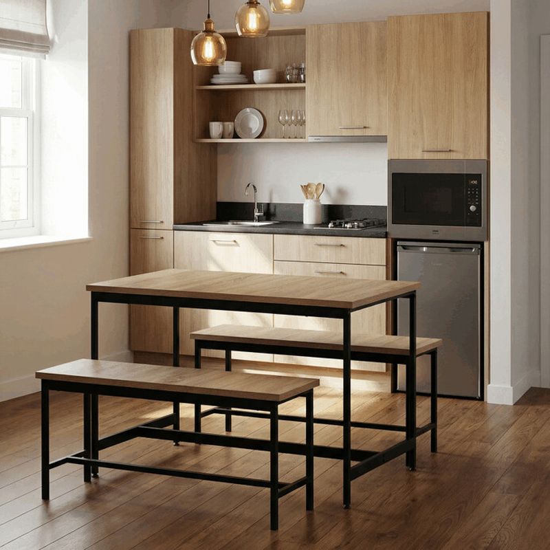 Jedálenský set, 110x60cm, MDF dub, AUT-G1175 OAK