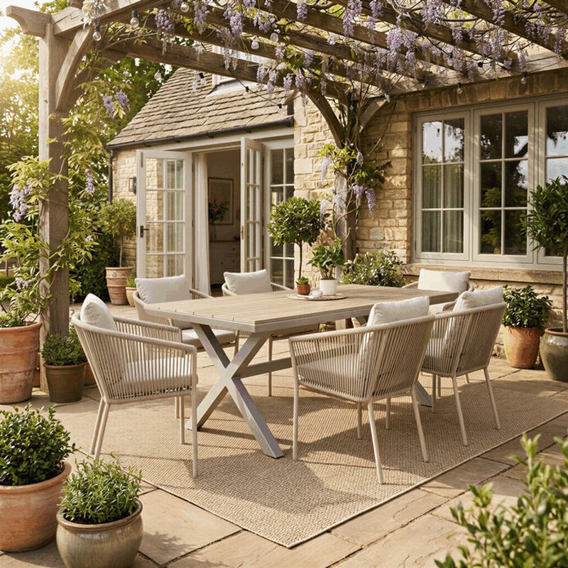 Záhradná stolička, hliník, látka béžová, AZC-C1179 CRM