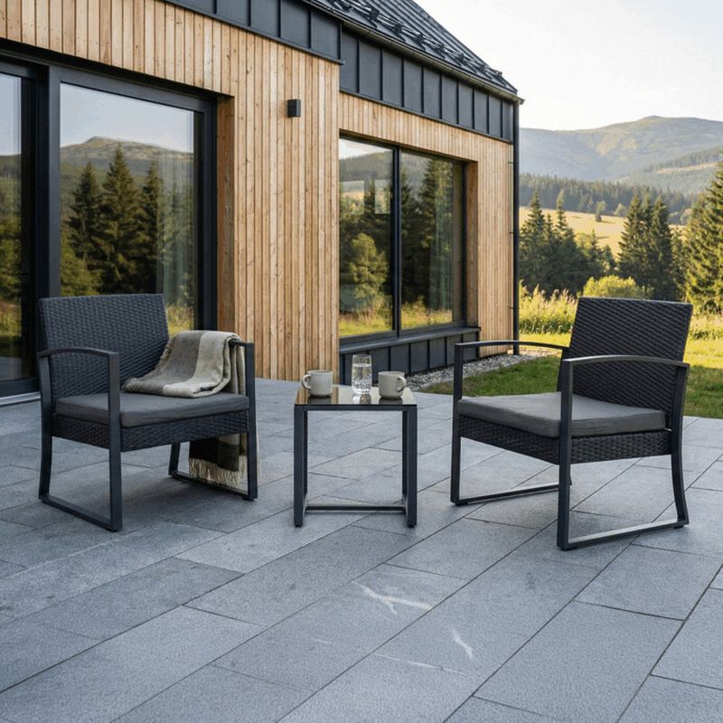 Záhradný set 1+2, polyratan, látka, sivý, AZS-H1111 GREY