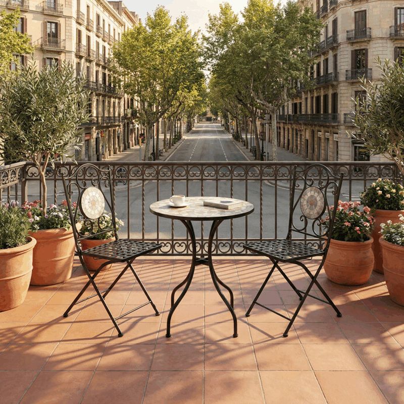 Záhradný set 1+2, kov, keramika, viacfarebná, US1400 SET