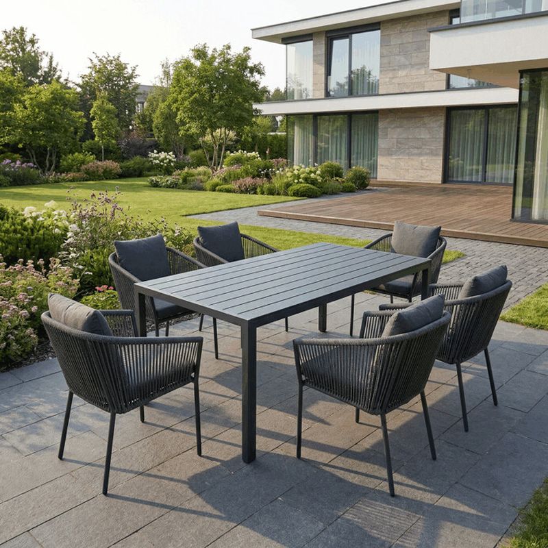 Záhradný stôl 180x90cm, hliník, polywood, sivý, AZT-C1211 GREY