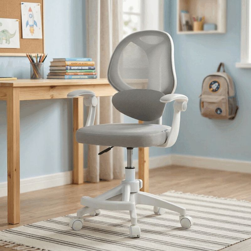 Detská stolička, sivá, sieťovina, 150 kg, KA-W8008 GREY