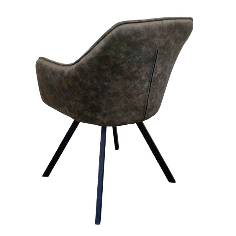 Otočné jedálenské kreslo, zelená látka, kov čierny, SAMANTA