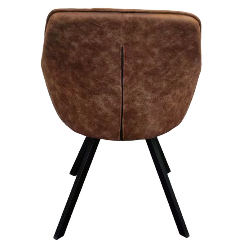 Otočné jedálenské kreslo, tmavohnedá látka, kov čierny, SAMANTA