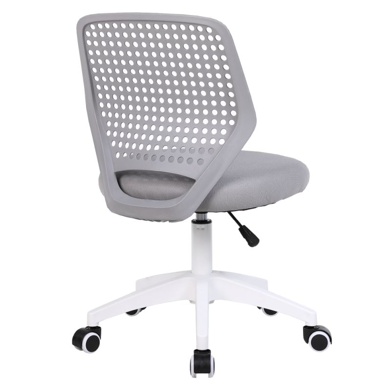 Otočná stolička, sivá sieťovina, plast, biela, SATOZ