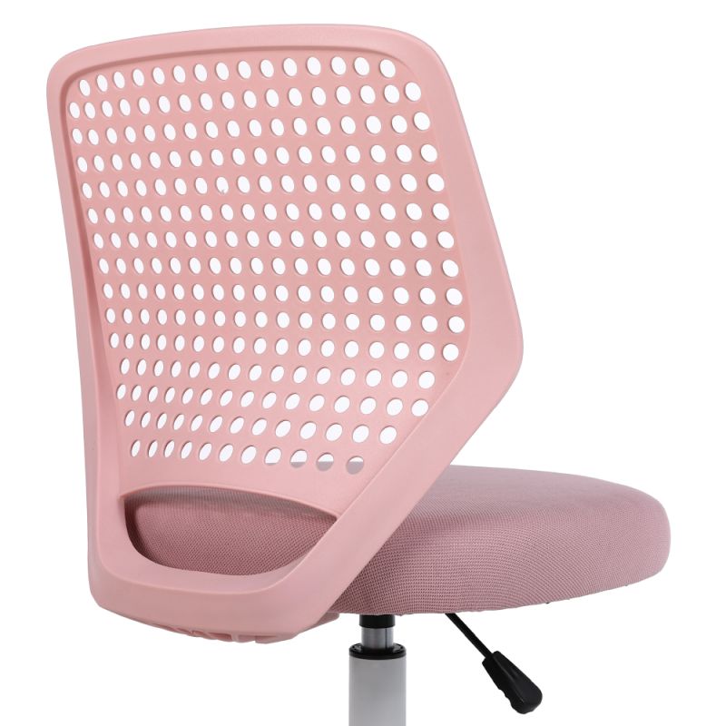 Otočná stolička, ružová sieťovina, plast, biela, SATOZ