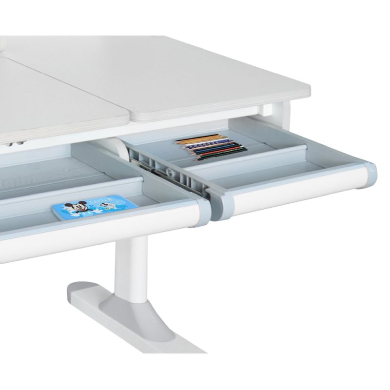 Rastúci písací stôl, 120x60cm, natural, biely, LEDIN