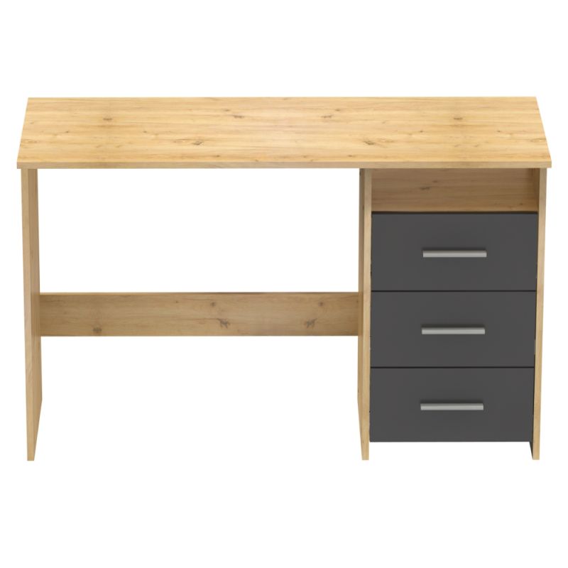 PC stôl, 123x50cm, dub artisan, grafit, LARISTOTE NEW
